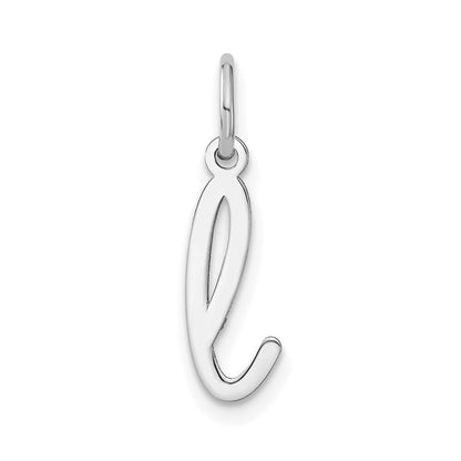 14k White Gold Lower case Letter L Initial Charm Pendant