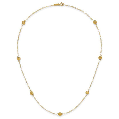14k Yellow Gold Bead Necklace