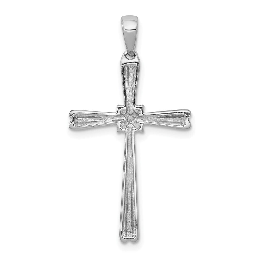 14k White Gold 1/20ct. Diamond Cross Pendant for Women