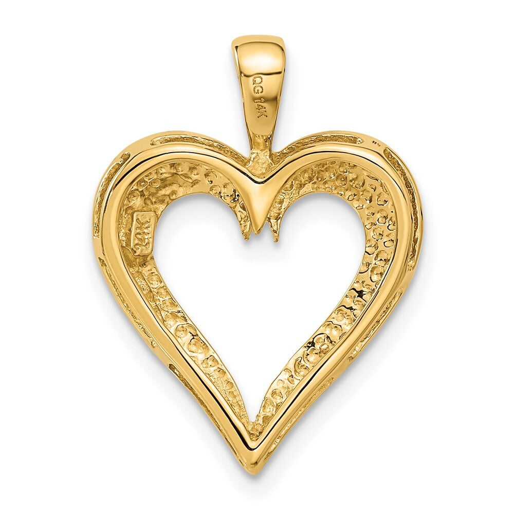 14k Yellow Gold Polished Heart Pendant for Women