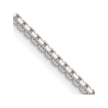 Sterling Silver 1.7mm 8 Sided Diamond-cut Box Chain Necklace