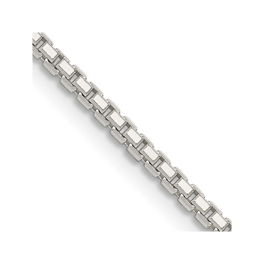 Sterling Silver 1.7mm 8 Sided Diamond-cut Box Chain Necklace