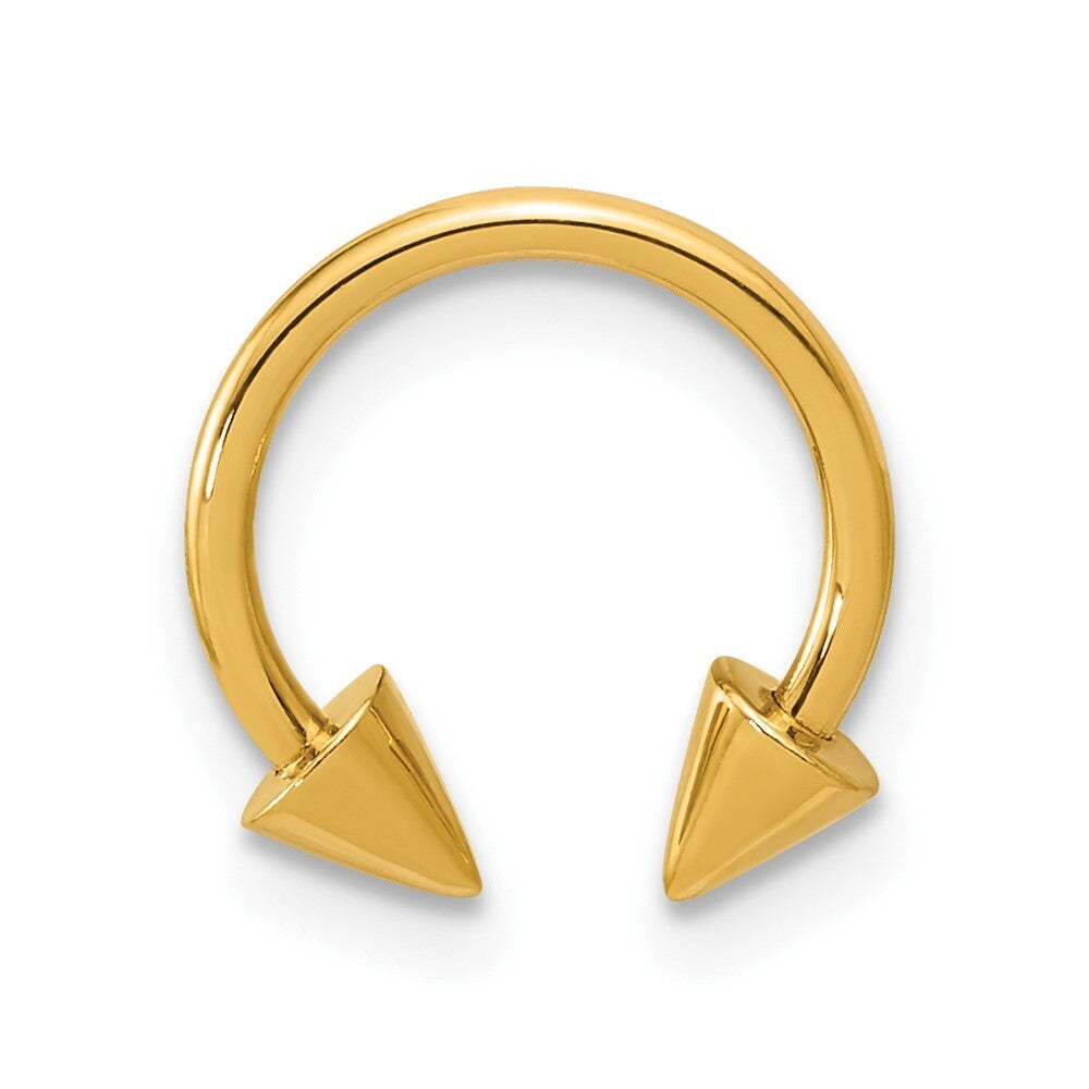 14k Yellow Gold Polished 16 gauge Screw-Off End Pointed Ear Cuff/Body Jewelry