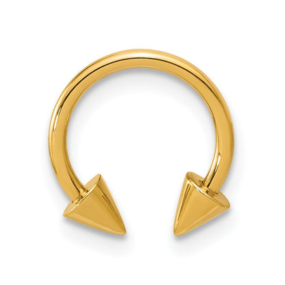 14k Yellow Gold Polished 16 gauge Screw-Off End Pointed Ear Cuff/Body Jewelry