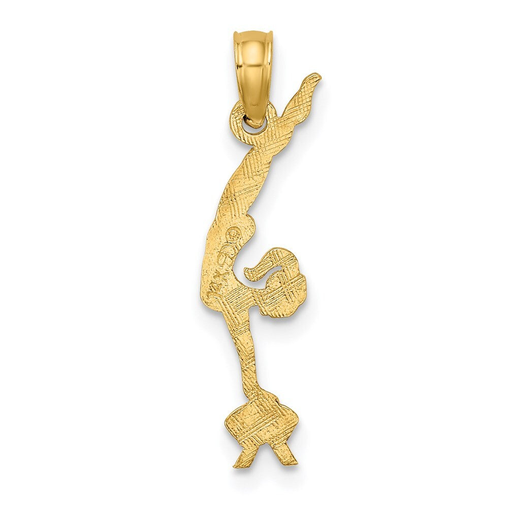 14k Yellow Gold Gymnastics Charm Pendant for Women