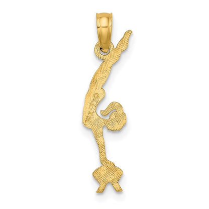 14k Yellow Gold Gymnastics Charm Pendant for Women