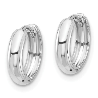 14k White Gold Hinged Hoop Earrings Gift for Women