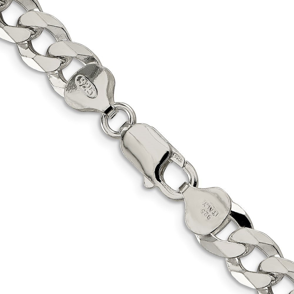 Sterling Silver 8.5mm Beveled Curb Chain Necklace
