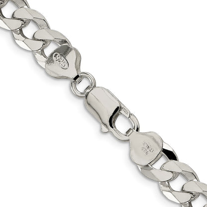 Sterling Silver 8.5mm Beveled Curb Chain Necklace