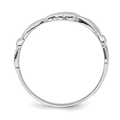 14k White Gold Claddagh Ring Size 7