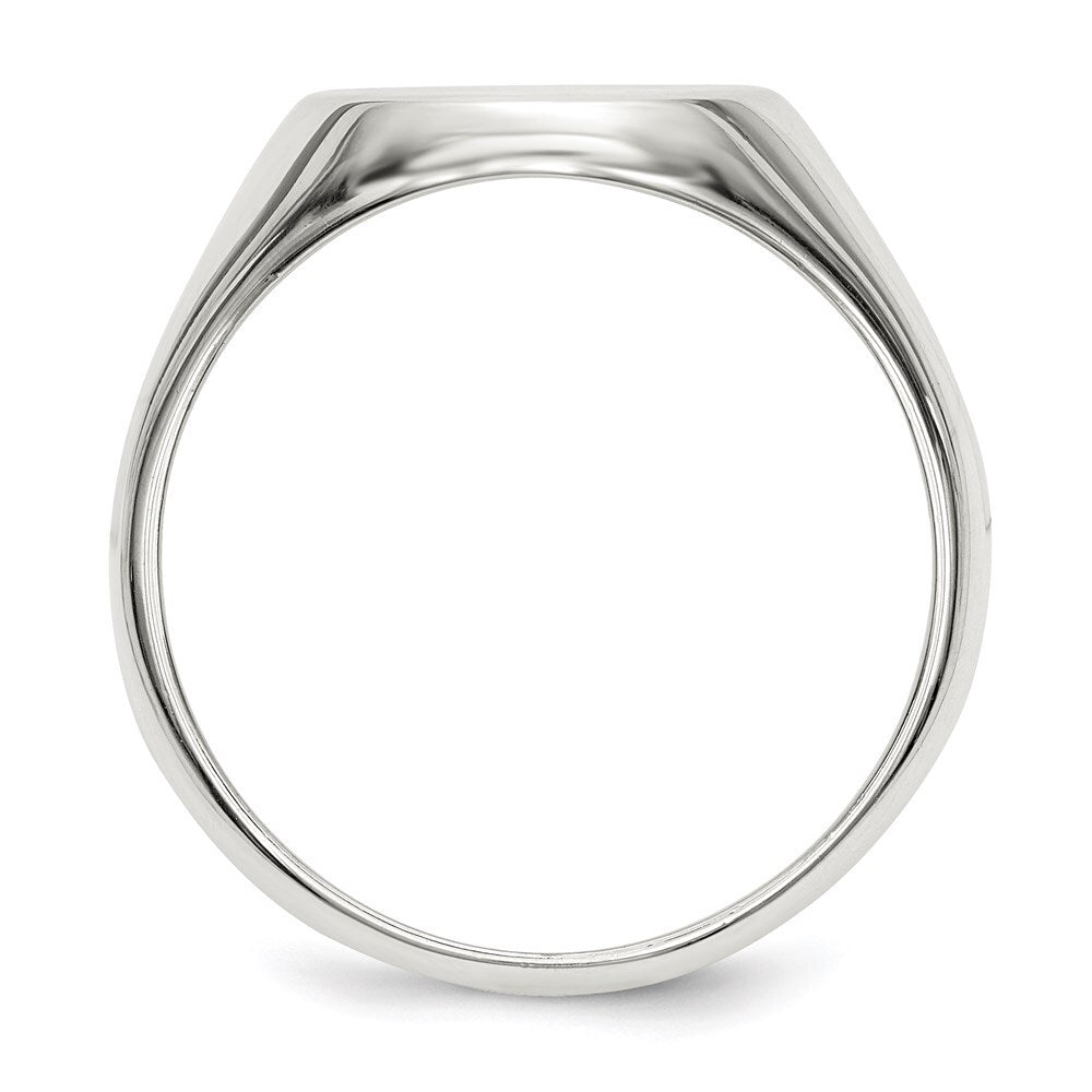 Sterling Silver 15x12mm Closed Back Signet Ring Size 11