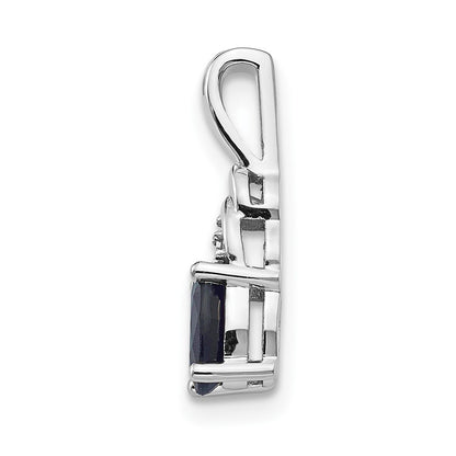 14k White Gold Sapphire and Diamond Pendant