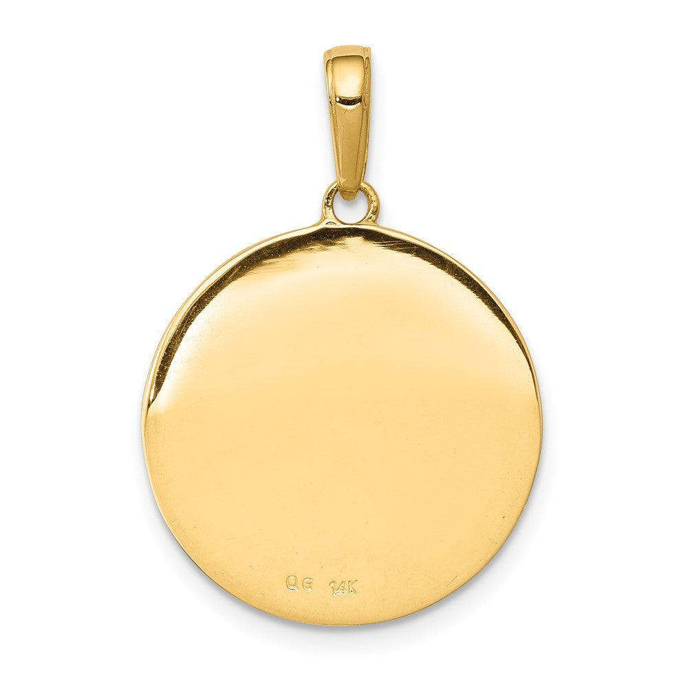 14k Yellow Gold Saint Anthony Small Round Medal Pendant