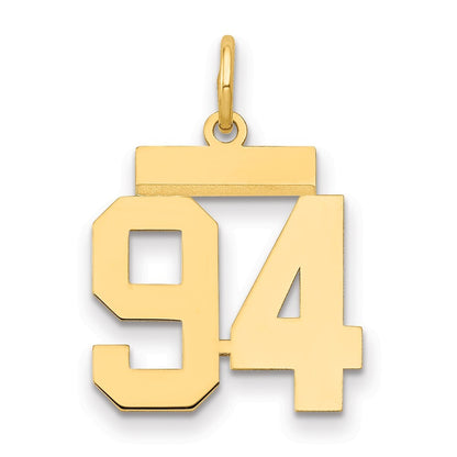 14k Yellow Gold Small Polished Number 94 Charm Pendant for Women
