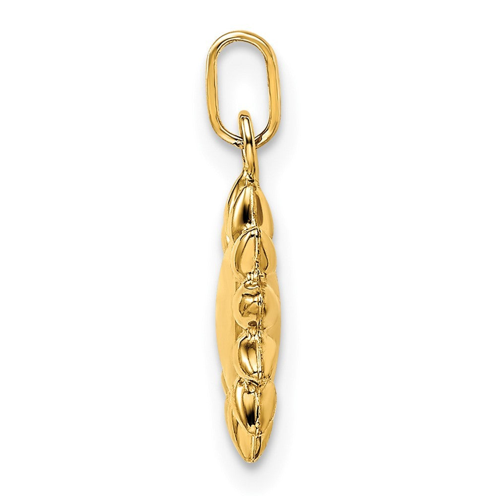 14k Yellow Gold Polished Puffed Sun Pendant