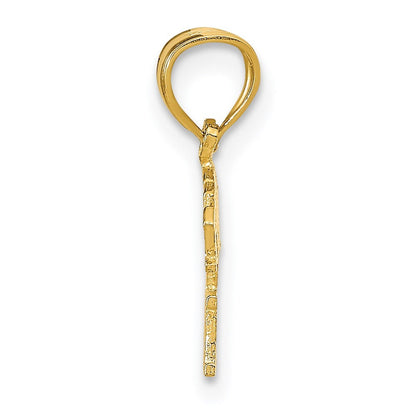 14k Yellow Gold BORN TO WIN Pendant for Women