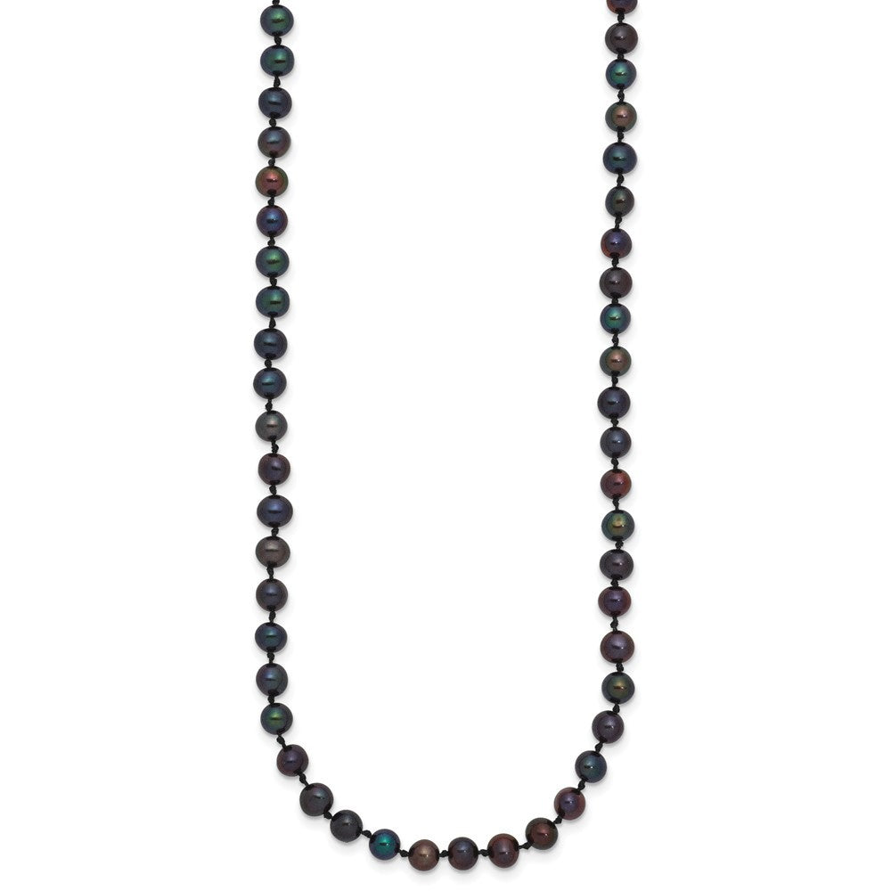 14k Yellow Gold 4-5mm Black Freshwater Cultured Pearl 20 inch Necklace
