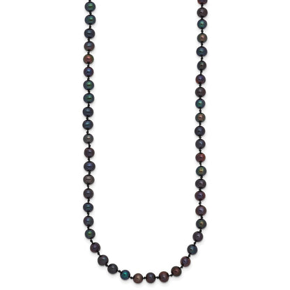 14k Yellow Gold 4-5mm Black Freshwater Cultured Pearl 20 inch Necklace