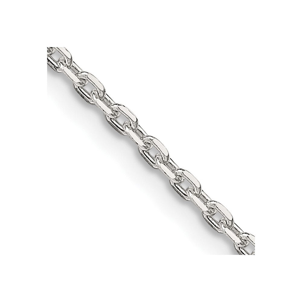 Sterling Silver 2mm Beveled Oval Cable Chain Holiday Gift for Women