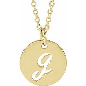 14k Yellow Gold Script Initial G Pendant Necklace 16-18"