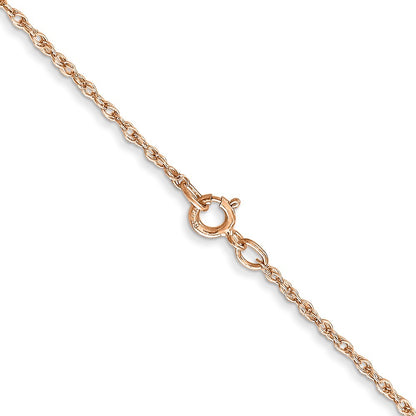 14K Rose Gold 16 inch .8mm Baby Rope Chain Necklace