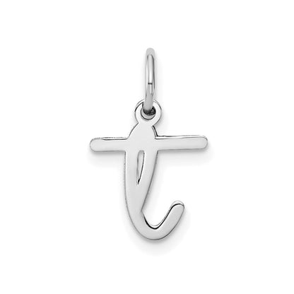 14k White Gold Lower case Letter T Initial Charm Pendant for Women