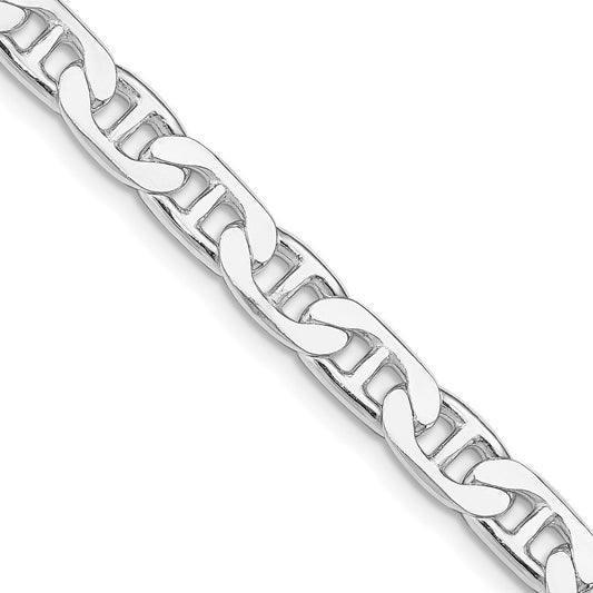 Sterling Silver Rhodium-plated 6.5mm Flat Anchor Chain Necklace