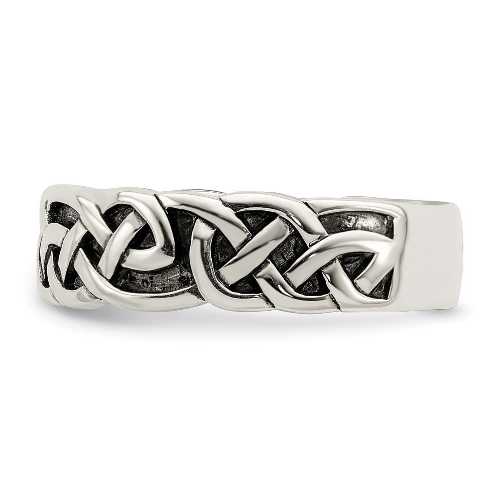 Sterling Silver Antiqued Celtic Knot Band Ring