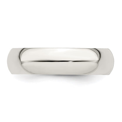 Sterling Silver 5mm Half Round Size 12 Band Ring