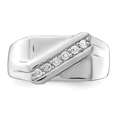Sterling Silver Rhodium Plated Fancy Cubic Zirconia Ring Size 10