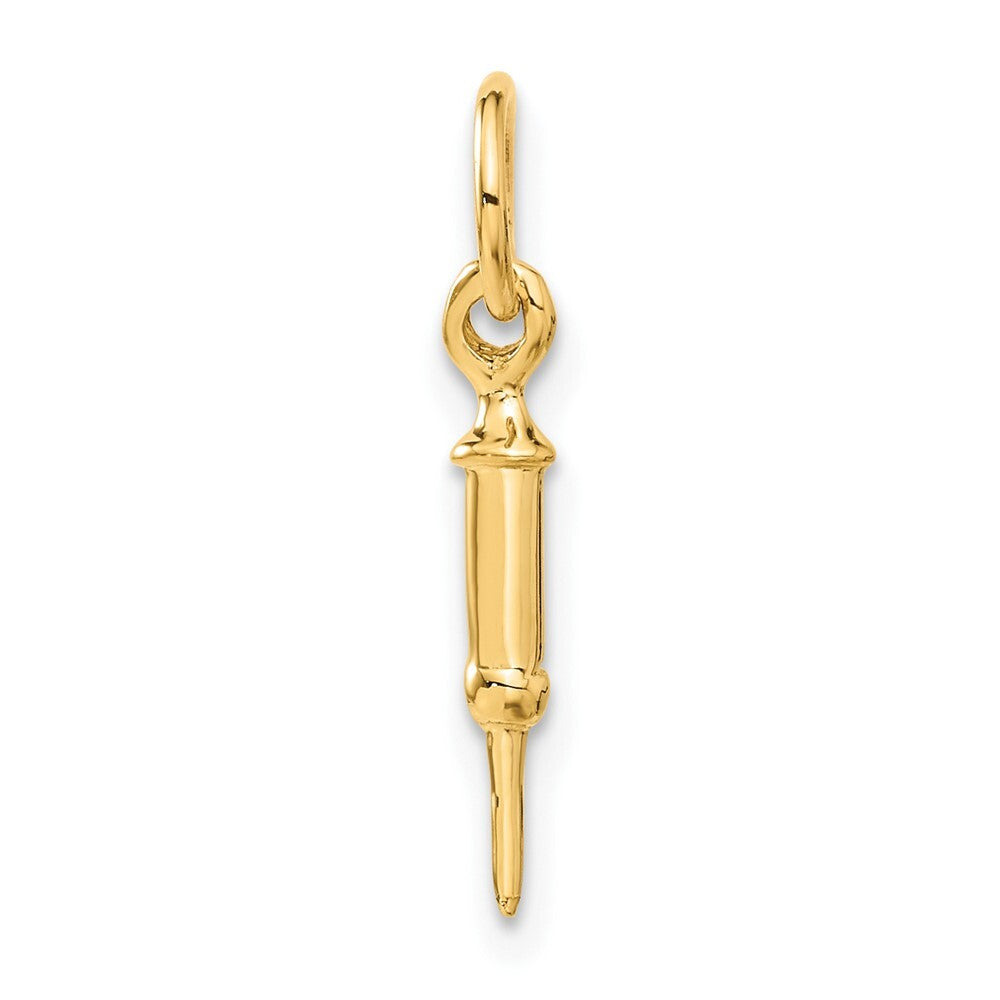 14k Yellow Gold Doctors Syringe Charm Pendant for Women