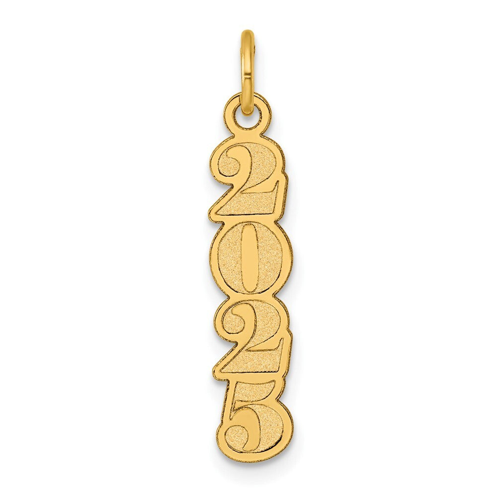 14k Yellow Gold Polished and Satin Vertical 2025 Charm