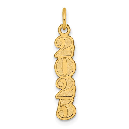 14k Yellow Gold Polished and Satin Vertical 2025 Charm