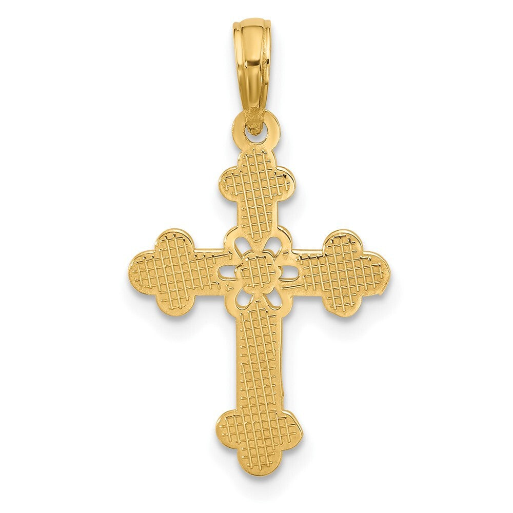 14k Yellow Gold Fancy Cross Charm