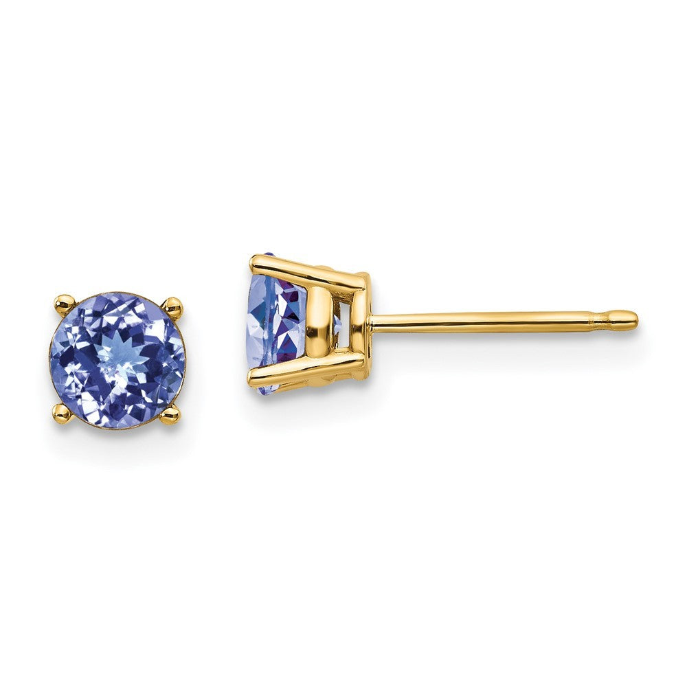 14k Yellow Gold Tanzanite Earrings