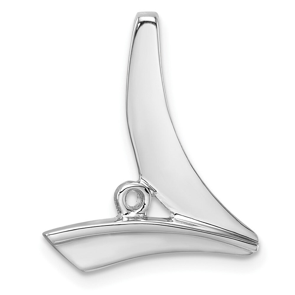 14k White Gold Peg Set Slide Pendant Mounting for Women