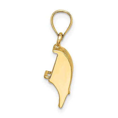 14k Yellow Gold 3D Cranberry Scoop Charm Pendant for Women