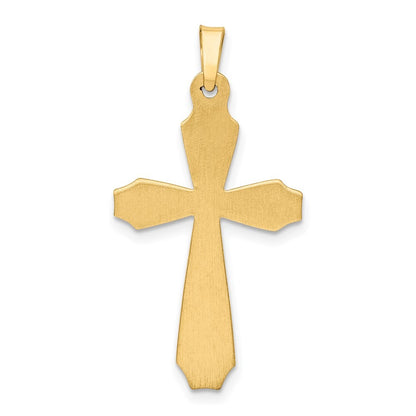 14k Yellow Gold Textured and Polished Passion Cross Pendant