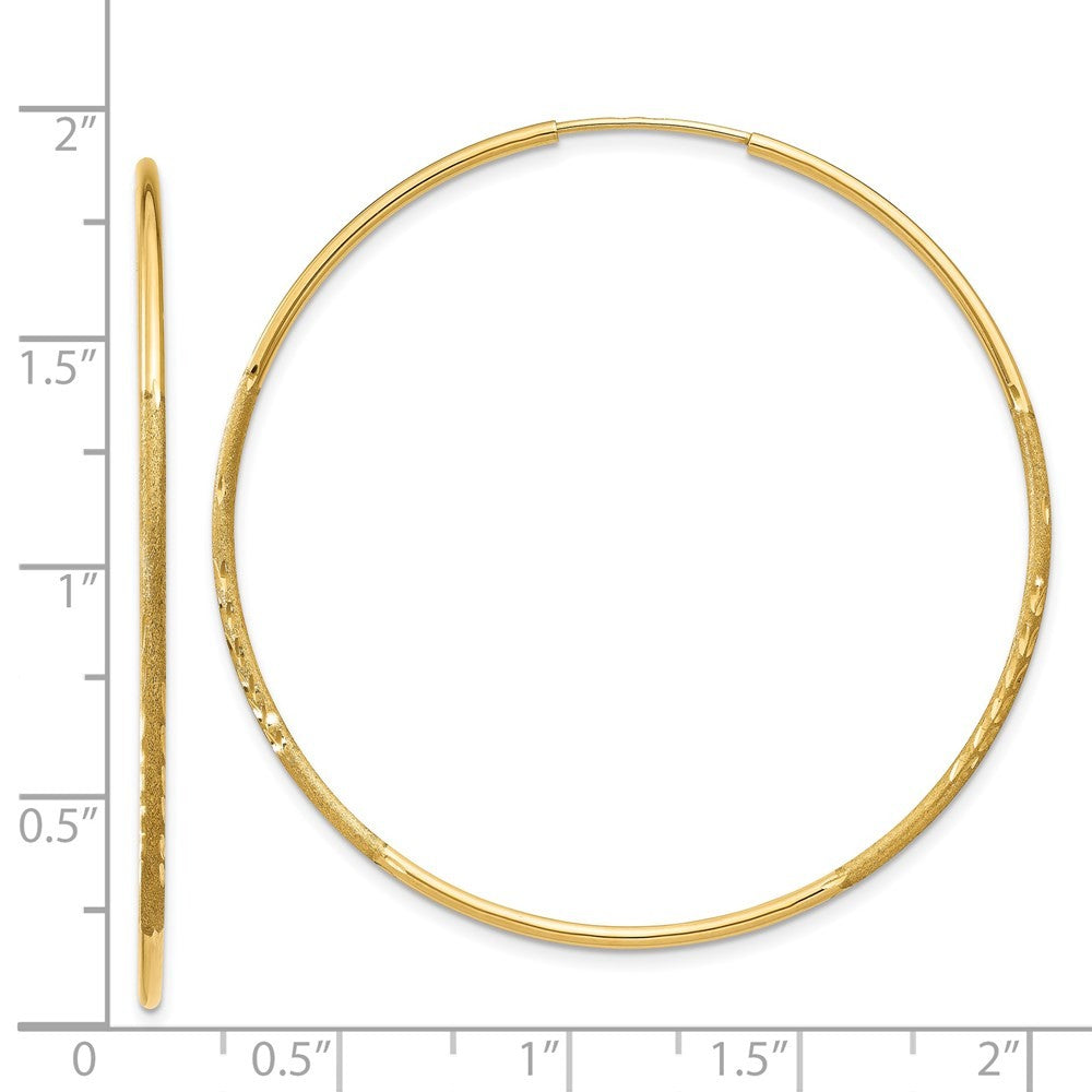 14k Yellow Gold 1.25mm Diamond-cut Endless Hoop Earring