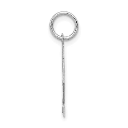 14k White Gold Small Satin Number 22 Charm Pendant for Women