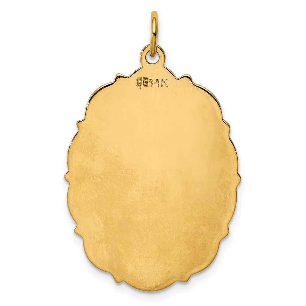 14k Yellow Gold Plain .018 Gauge Engravable Disc Charm