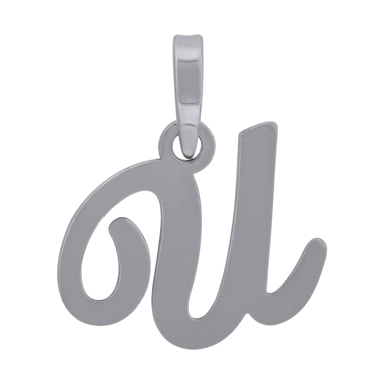 925 Sterling Silver Cursive Initial Alphabet U Charm Pendant