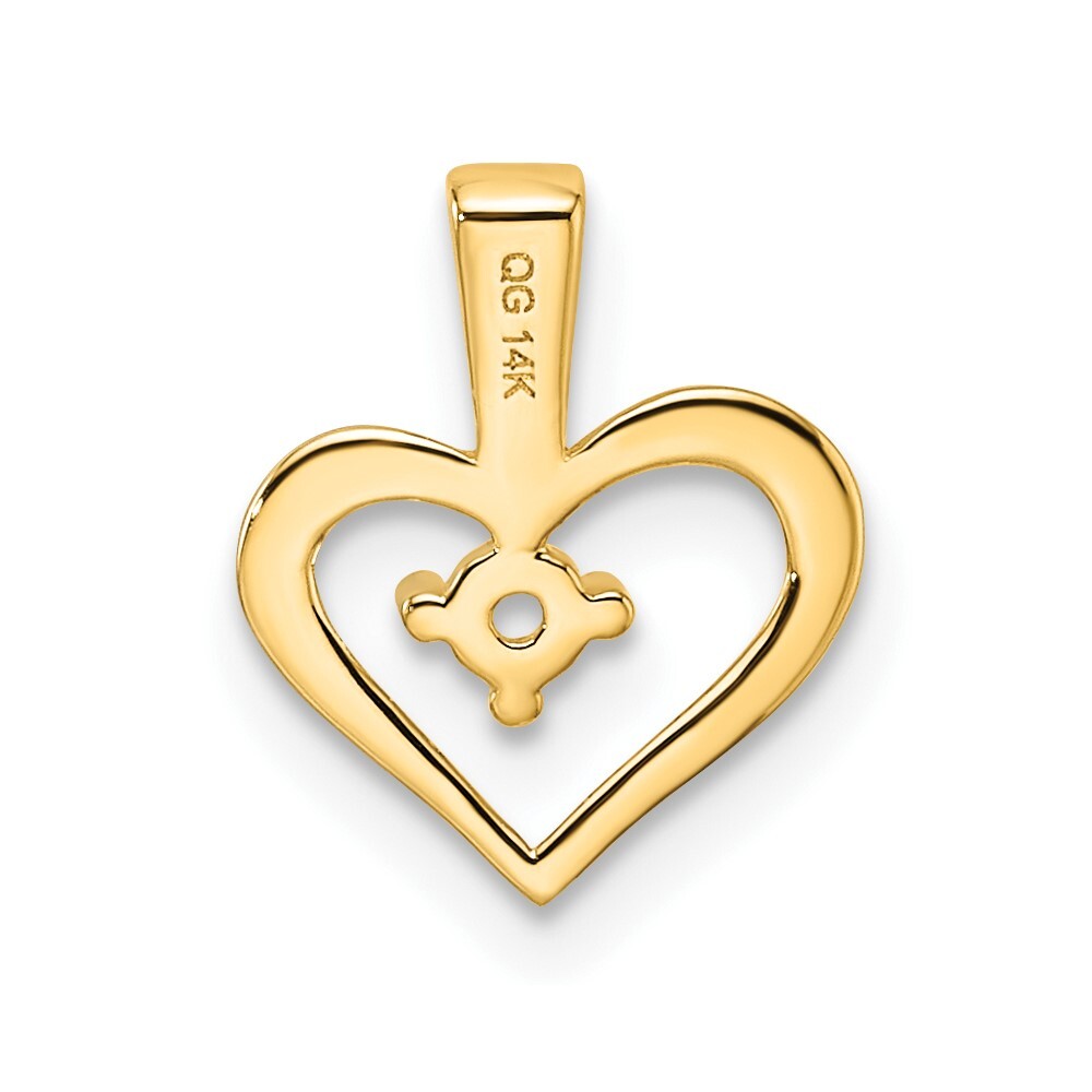 14k Yellow Gold Heart Pendant Mounting for Women