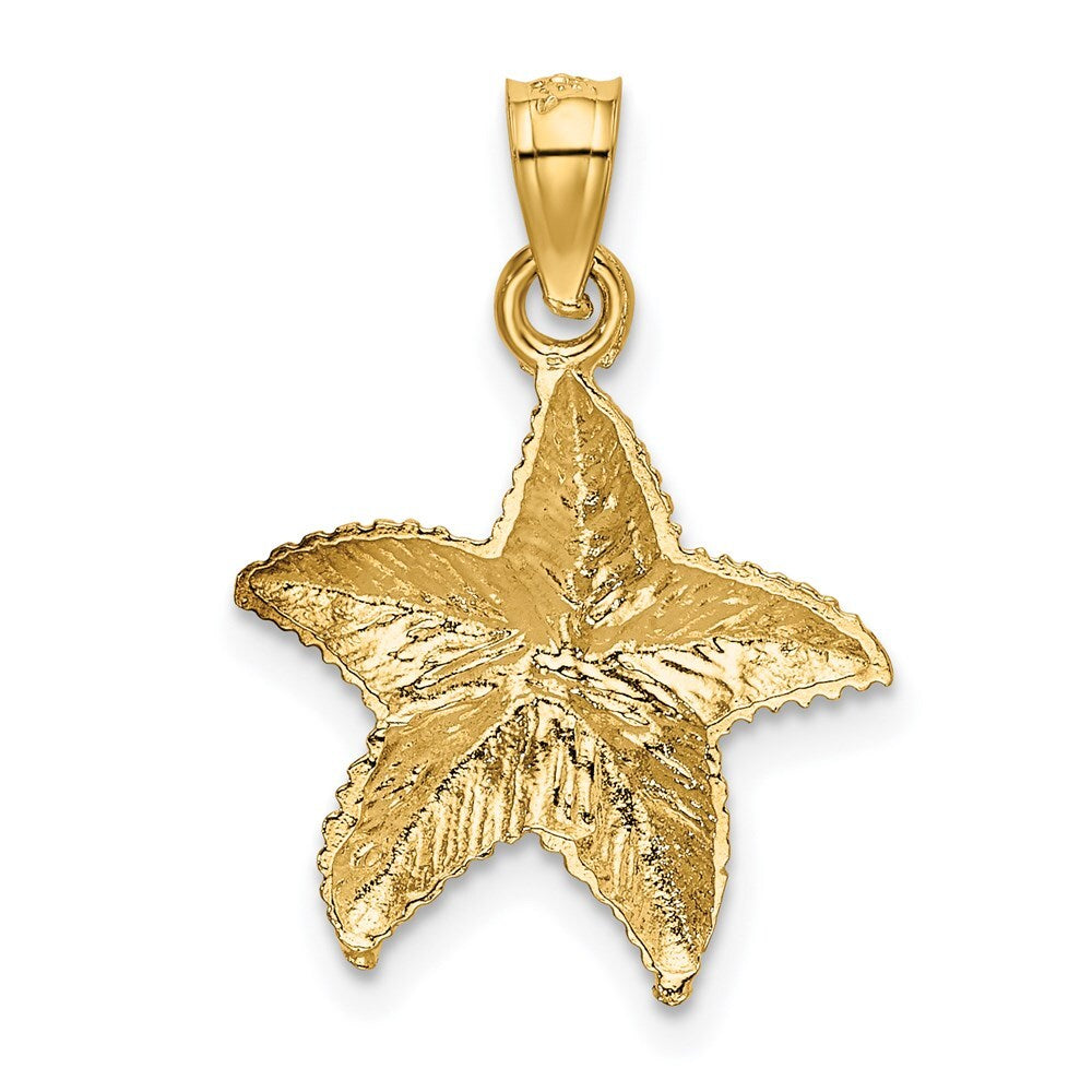 14k Yellow Gold Starfish Pendant for Women