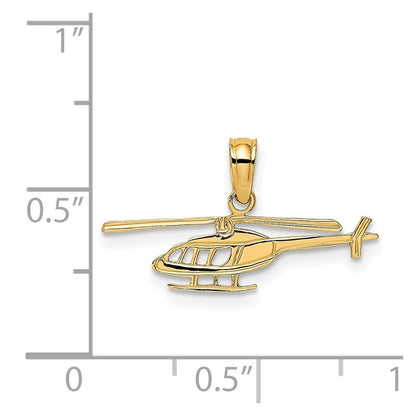 14k Yellow Gold Helicopter Charm