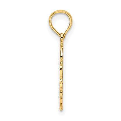 14k Yellow Gold Heart Script Letter W Initial Charm