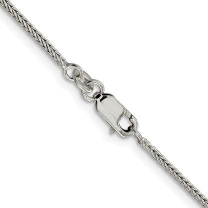 Sterling Silver Rhodium-plated 1.45mm Diamond-cut Round Franco Chain Necklace