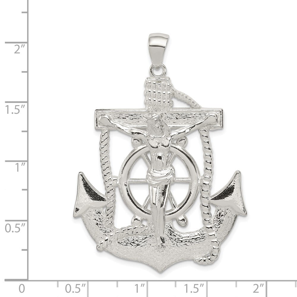 Sterling Silver Polished Mariner Cross Pendant Holiday Gift for Women