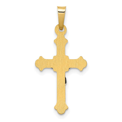 14k Two-tone Gold Polished INRI Crucifix Pendant for Women