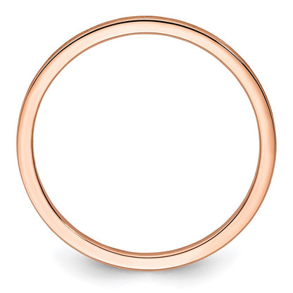 14K Rose Gold 1.2mm Flat Satin Stackable Band Ring Size 9.5